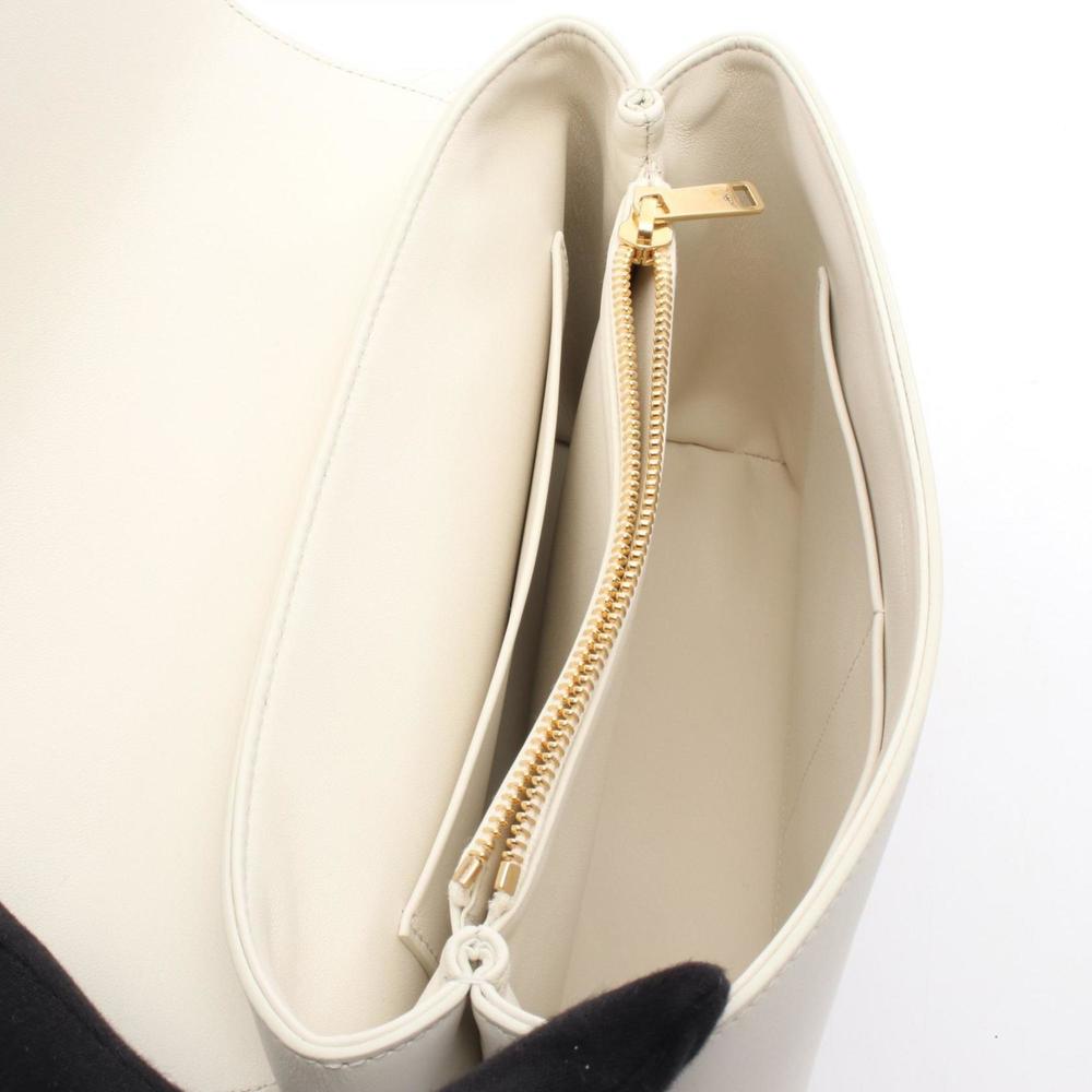 Celine Medium Nino Handbag, Leather, Women's, White, 117523 - Picture 3 of 7
